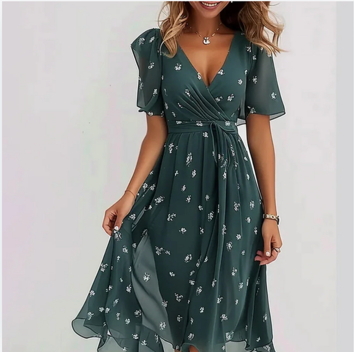Bella Stride| Elegant short sleeve dress