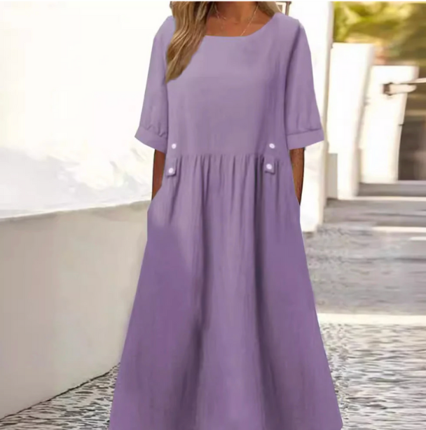Bella Stride|SUMMER COTTON-LINEN DRESS