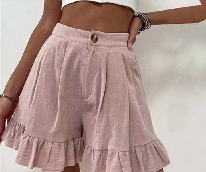 Bella Stride| Kissha - Ruffled Hem Flow Shorts