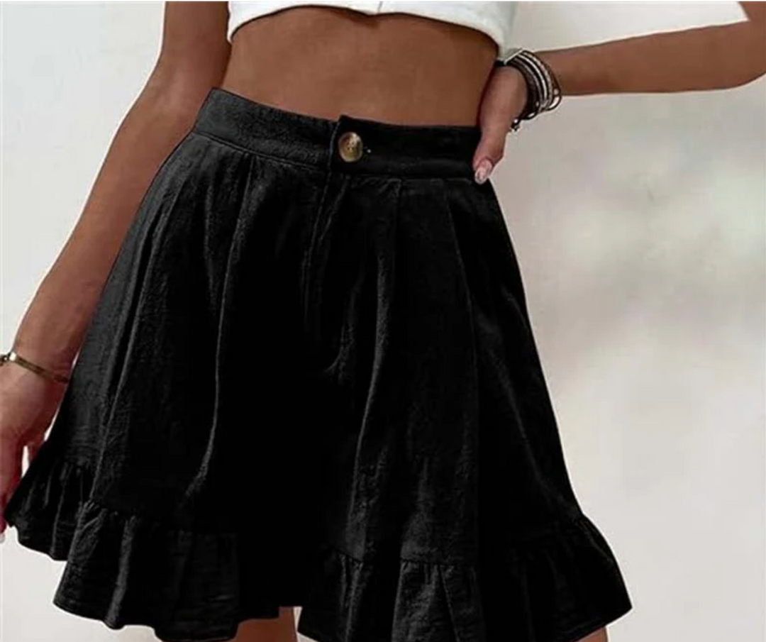 Bella Stride| Kissha - Ruffled Hem Flow Shorts