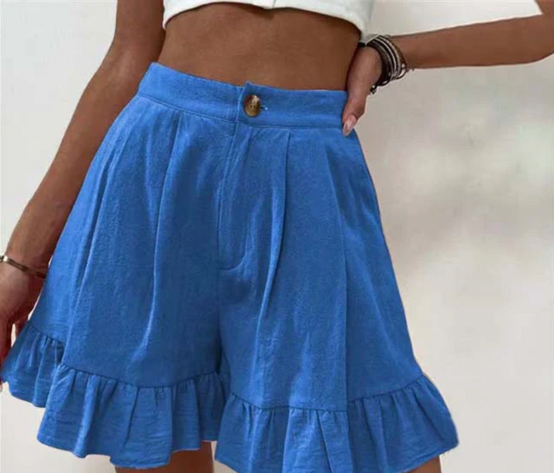 Bella Stride| Kissha - Ruffled Hem Flow Shorts
