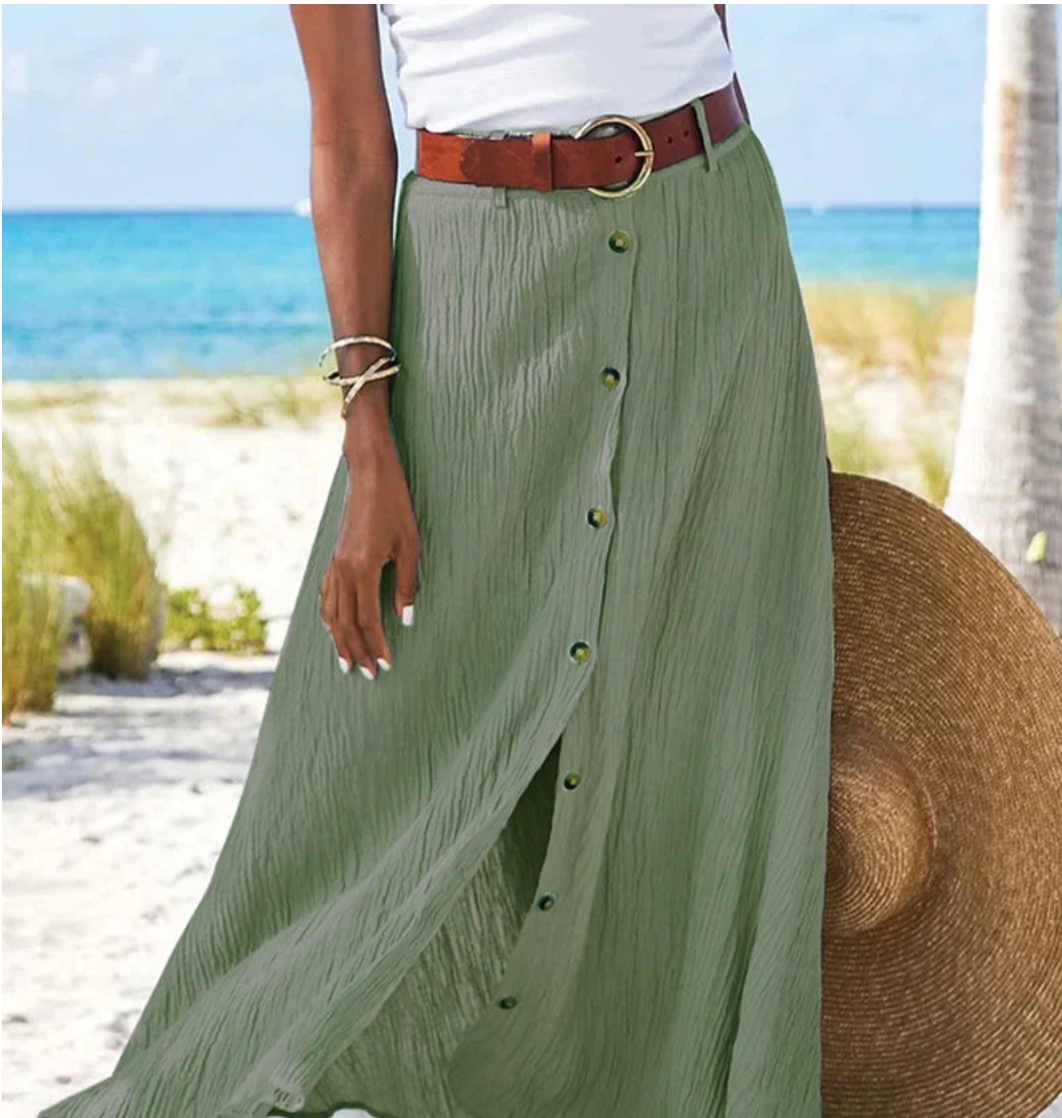 Bella Stride| Syndy - Flowing Button Skirt