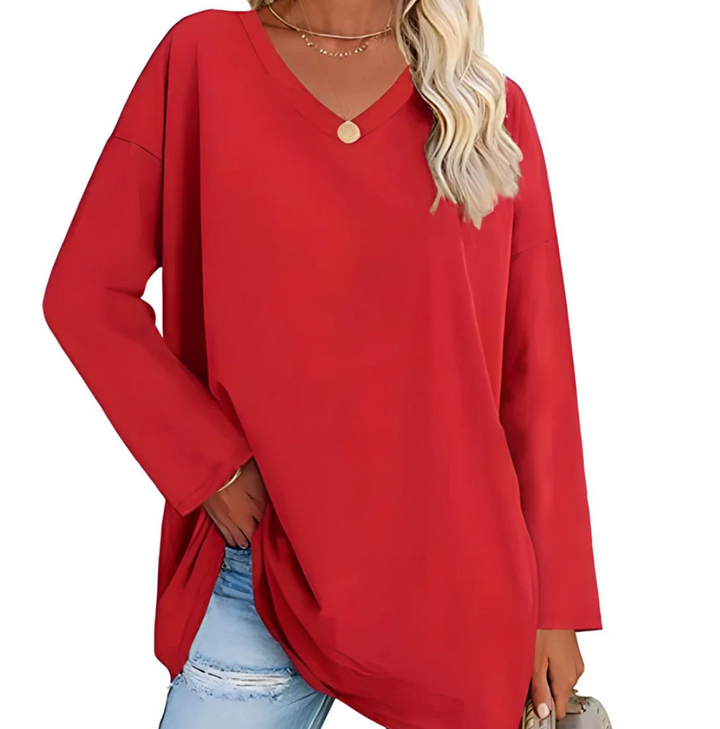 Bella Stride| Alicia™ - Relaxed V-Neck Sweater