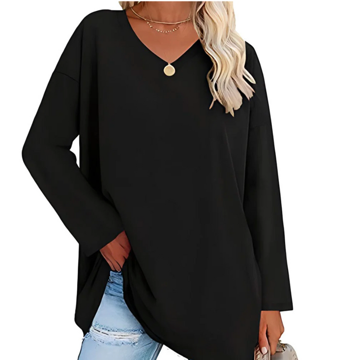 Bella Stride| Alicia™ - Relaxed V-Neck Sweater