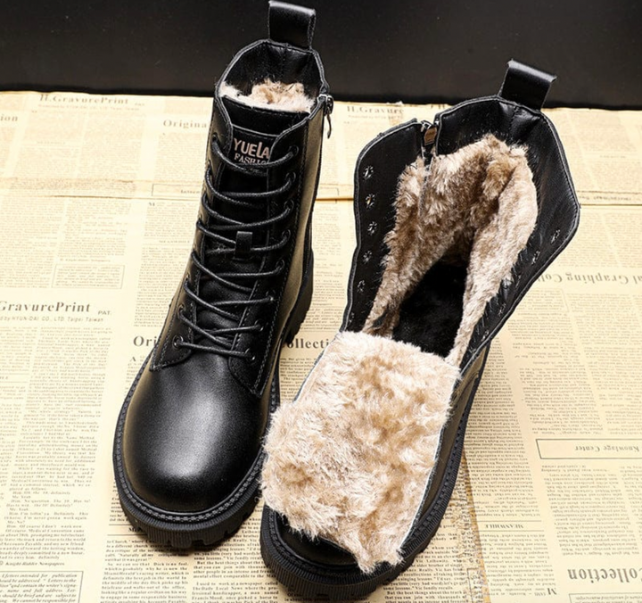 Bella Stride| Andrea™- Classic Black Leather Ankle Boots